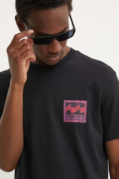 Хлопковая футболка Billabong, черный