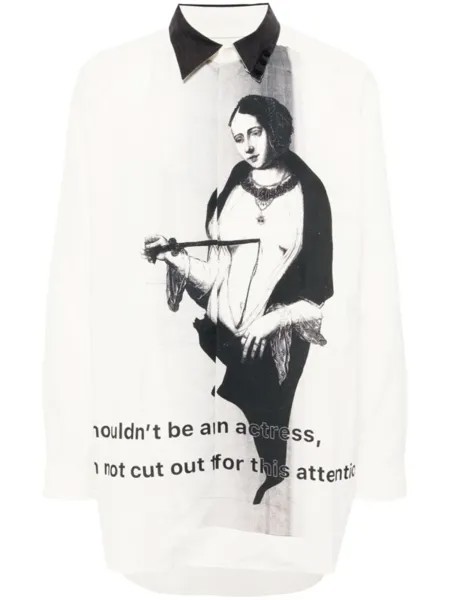 Yohji Yamamoto рубашка Puncture M A-Stabbing Women, белый