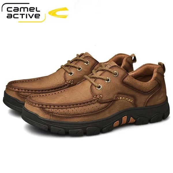 Мужские Водонепроницаемые Мокасины Camel Active, натуральная кожа, оксфорды, на шнуровке, Повседневная Уличная обувь, весна-осень