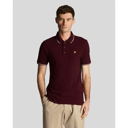 Поло Lyle & Scott Tipped Polo Shirt, размер L, бордовый, серый