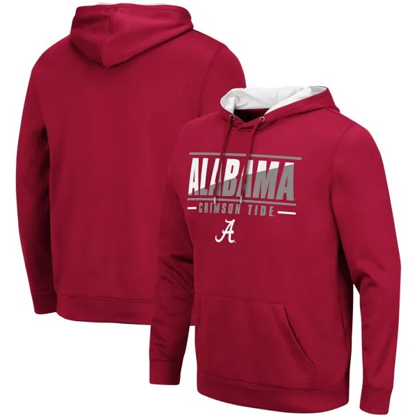 Мужской пуловер с капюшоном Crimson Alabama Crimson Tide Slash Stack 2.0 Colosseum
