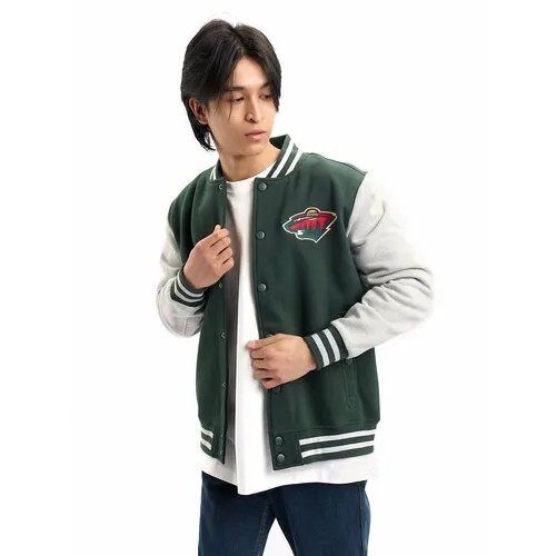 Бомбер Atributika & Club Minnesota Wild, размер M, зеленый/серый