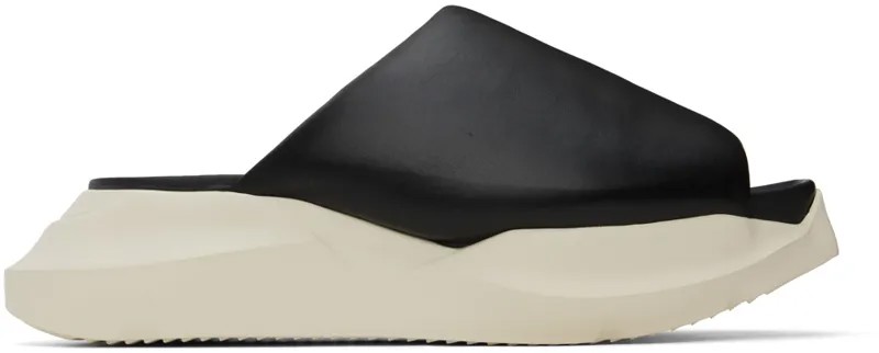 Черные шлепанцы для бассейна Geth Puffer Rick Owens