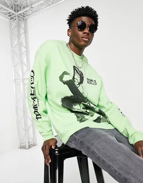 Зеленый свитшот ASOS DESIGN Cowboy Bebop-Зеленый цвет