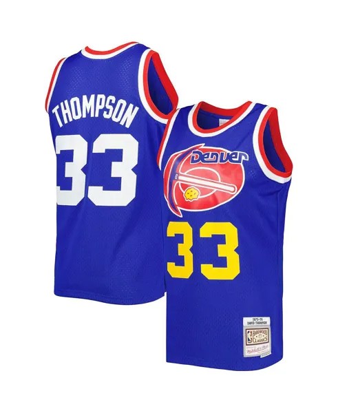 Мужская майка Дэвида Томпсона Royal Denver Nuggets Hardwood Classics 1975-76 Swingman Mitchell & Ness