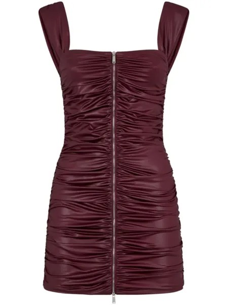 Dsquared2 платье мини на молнии со сборками, красный