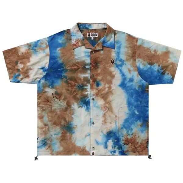 Рубашка BAPE Chusen One Point Open Collar Shirt, синий