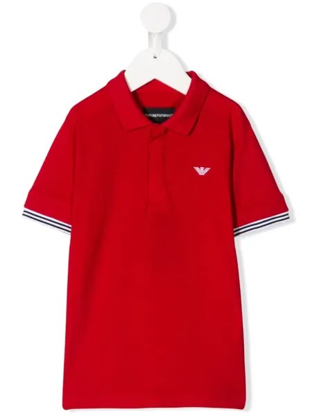 Emporio Armani Kids рубашка-поло с вышитым логотипом