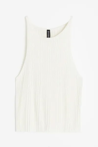 Топ H&M Rib-knit Tank, кремовый