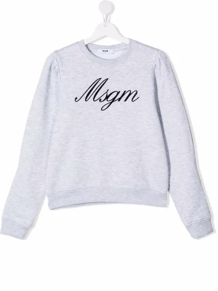 MSGM Kids толстовка с круглым вырезом и логотипом