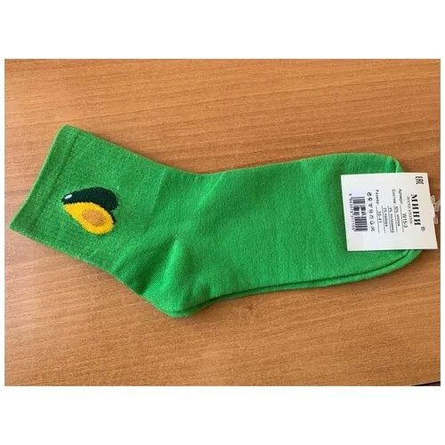 Женские носки  укороченные, размер 36-41, зеленый