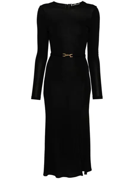 Elisabetta Franchi платье из джерси со съемным поясом, черный
