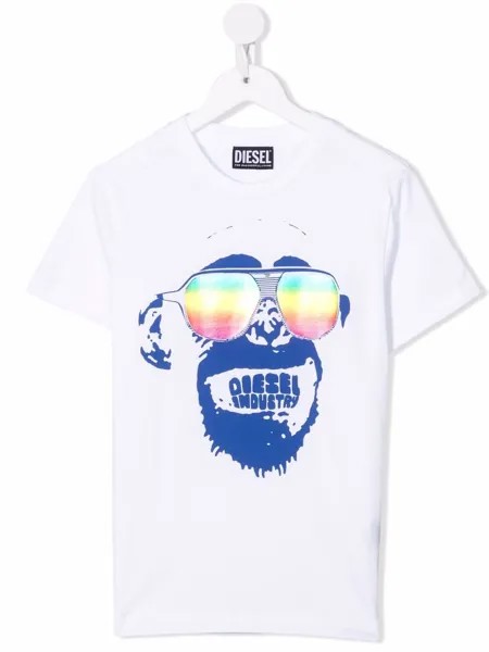 Diesel Kids футболка Tonkey с графичным принтом