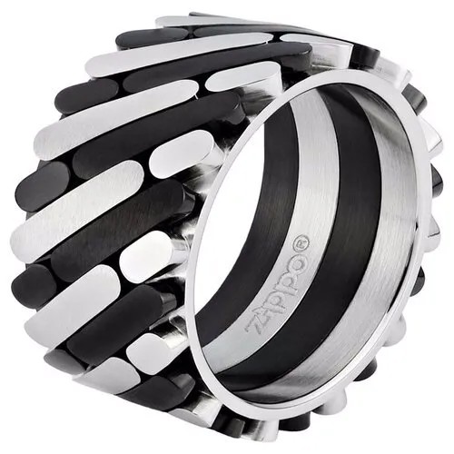 Кольцо плетеное Zippo, размер 20.4, черный, серебряный