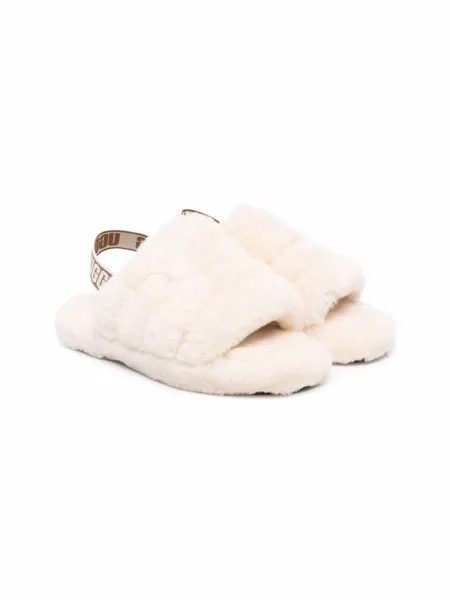 UGG Kids сандалии с мехом и ремешком на пятке