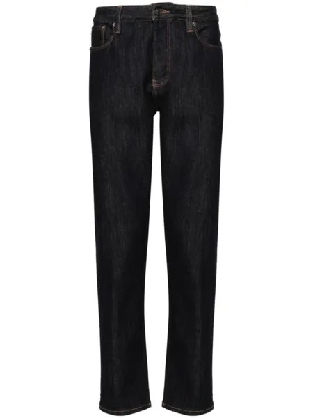 Emporio Armani джинсы прямого кроя с логотипом, синий