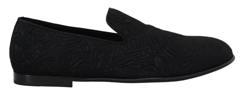 DOLCE - GABBANA Обувь Лоферы Черные жаккардовые тапочки с цветочным принтом EU39/US6 Рекомендуемая розничная цена 1000 долларов США