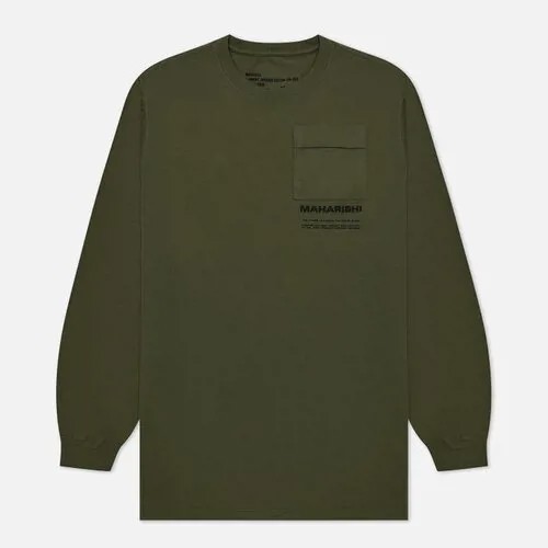 Лонгслив Maharishi, хлопок, размер XL, зеленый
