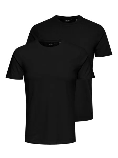 Футболка Only & Sons Slim Fit Collar T-Shirt & Sons Onsiason, черный
