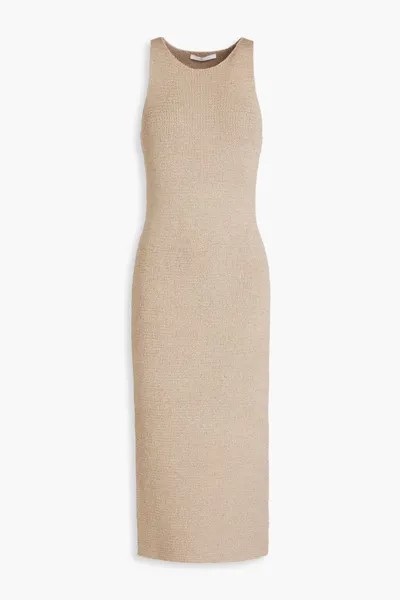 Платье миди вязки лентой Helmut Lang, светло-коричневый