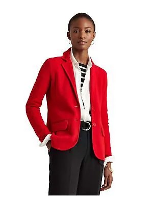 LAUREN RALPH LAUREN Женский красный вязаный пиджак с застежкой на две пуговицы XS