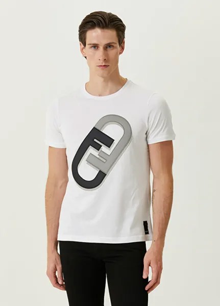Белая футболка с логотипом Fendi