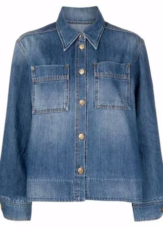 Victoria Beckham джинсовая куртка с нашивкой-логотипом