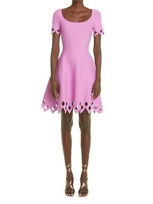 OSCAR DE LA RENTA Женское розовое платье выше колена с короткими рукавами + расклешенное платье L
