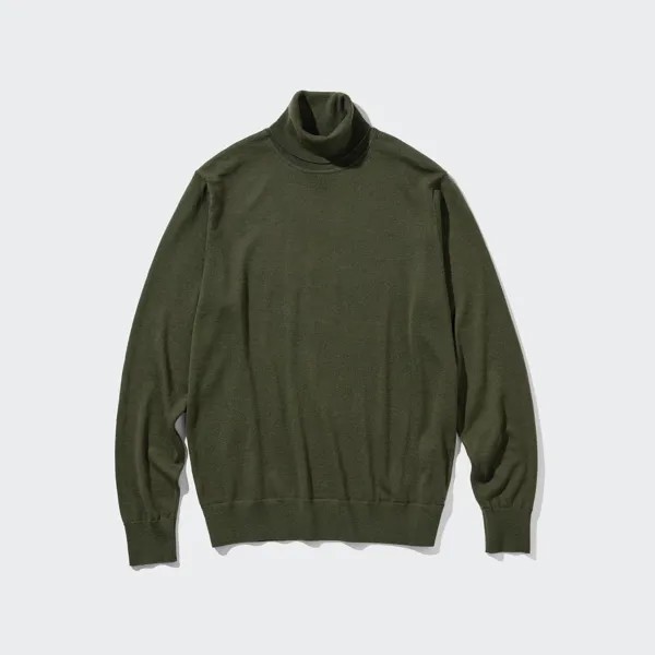 Джемпер Uniqlo Extra Fine Merino, оливковый