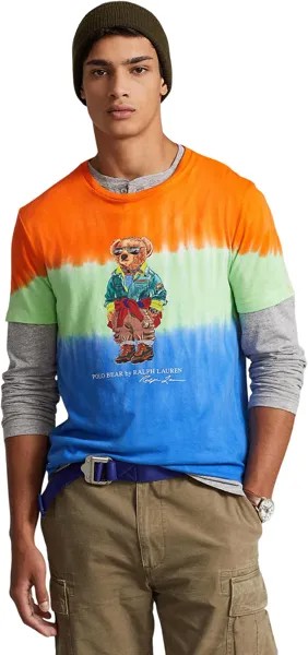 Футболка Polo Ralph Lauren Classic Fit Polo Bear Tie-Dye T-Shirt, цвет Cr22 Sapphire Star Multicolor Bear