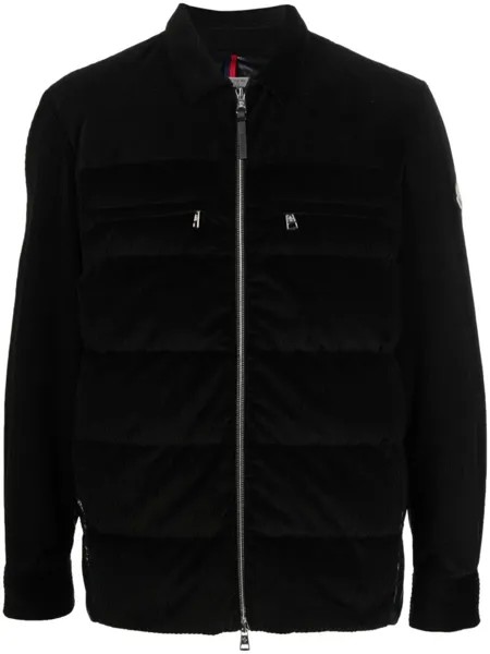 Moncler вельветовый бомбер-пуховик, черный