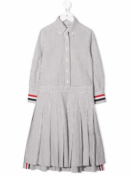 Thom Browne Kids платье-рубашка со складками