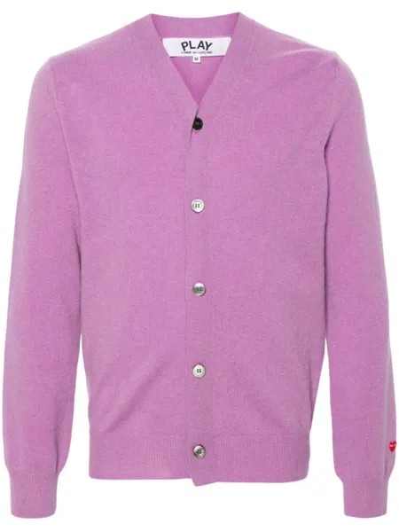 Comme Des Garçons Play шерстяной кардиган с нашивкой, фиолетовый