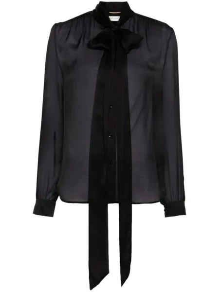 Saint Laurent шелковая рубашка, черный