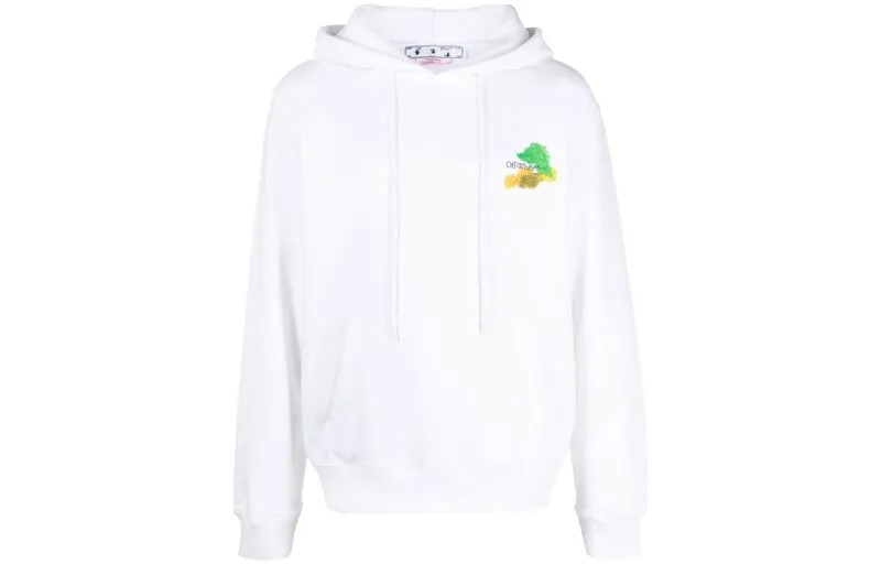 Толстовка с капюшоном Brush Arrow Slim Off-White, белый