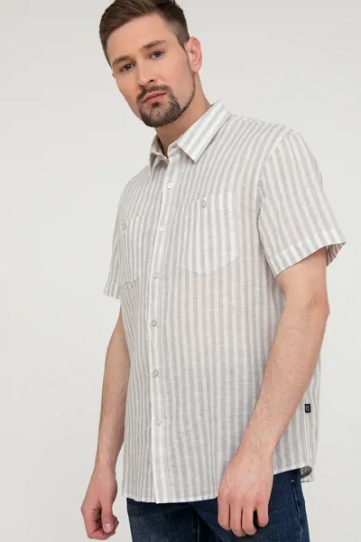 Рубашка мужская Finn Flare S20-24012 серебристая M