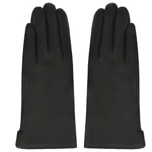 Кожаные перчатки премиальной линии ALLA PUGACHOVA универсального чёрного цвета с подкладкой из шерсти. Такой аксессуар не только надежно защитит ваши руки от холода, но и позволит пользоваться гаджетами с сенсорными экранами не снимая перчаток.