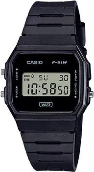 Японские наручные  мужские часы Casio F-91WB-1A. Коллекция Digital