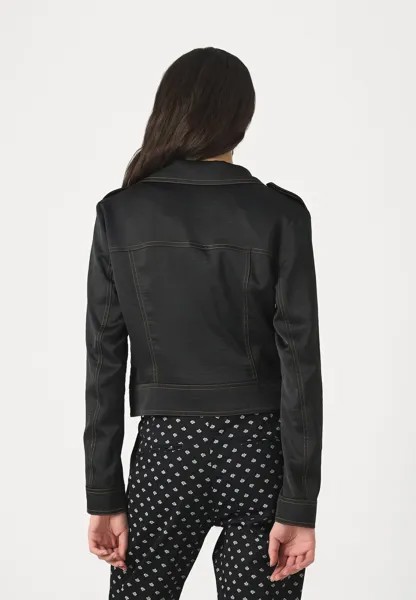 Летняя куртка Contrast Stitch Moto DKNY, черная