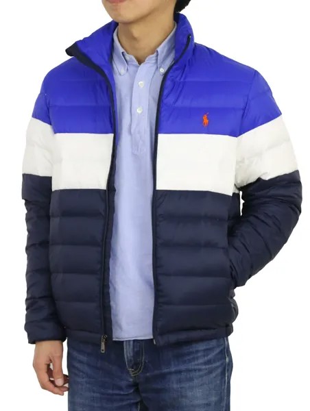 Складная пуховая куртка Polo Ralph Lauren без капюшона - Королевский/Белый/Темно-синий -
