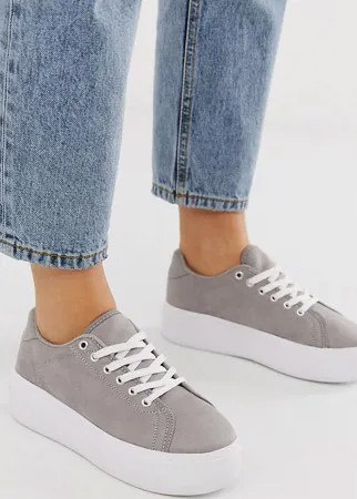 Кроссовки на платформе для широкой стопы Truffle Collection-Серый