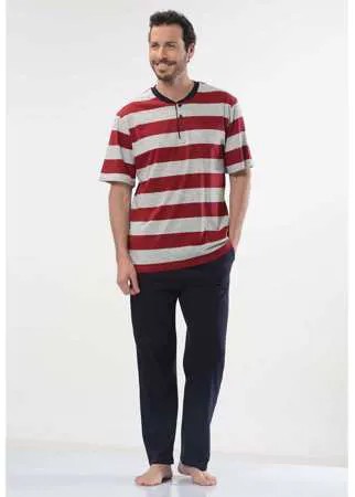 Пижама мужская Cacharel 2128 бордовая/синяя M