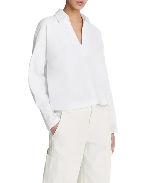 Поло Vince Easy Long Sleeve, цвет Optic White