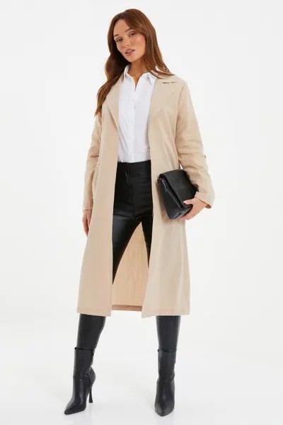 Куртка-тренч Stone Linen Look QUIZ Clothing