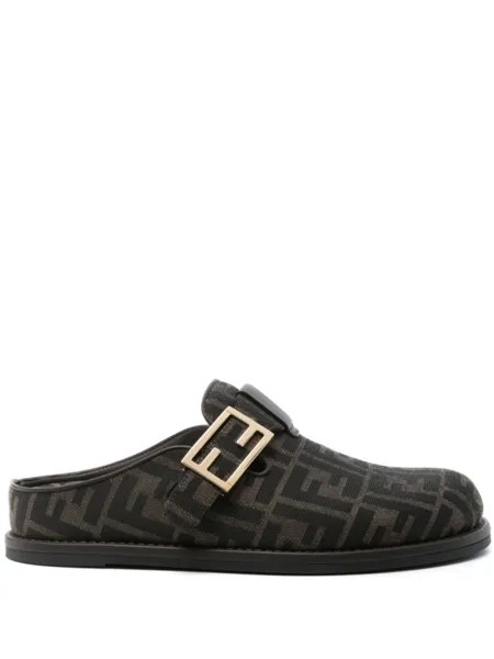 FENDI мюли Feel с логотипом FF, коричневый