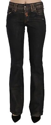 GALLIANO Джинсы Хлопковые черные потертые расклешенные джинсовые брюки со средней талией s. W25 Рекомендуемая розничная цена 500 долларов США