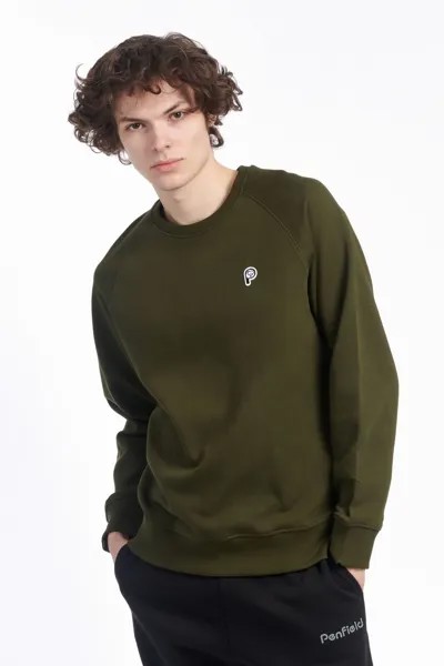 Зеленый свитшот с медвежьим мотивом на груди и круглым вырезом Penfield, зеленый