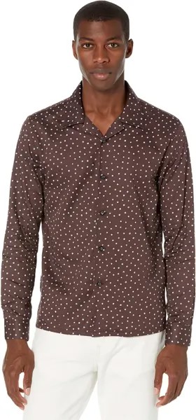 Рубашка John Varvatos Charlie Long Sleeve Camp Collar W744Y2, цвет Plum Wood
