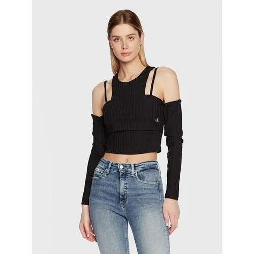 Лонгслив Calvin Klein Jeans, размер XS [INT], черный