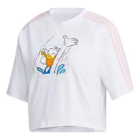 Футболка нео дональд дак спортивные с коротким рукавом Adidas, белый